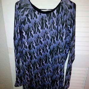 Fire Blue Flame Dress Plus